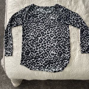 EXPRESS Cheetah Print Long Sleeve Shirt